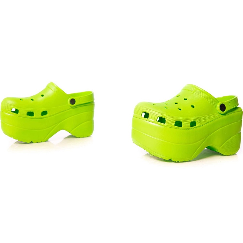Vibrant Green Platform Clogs